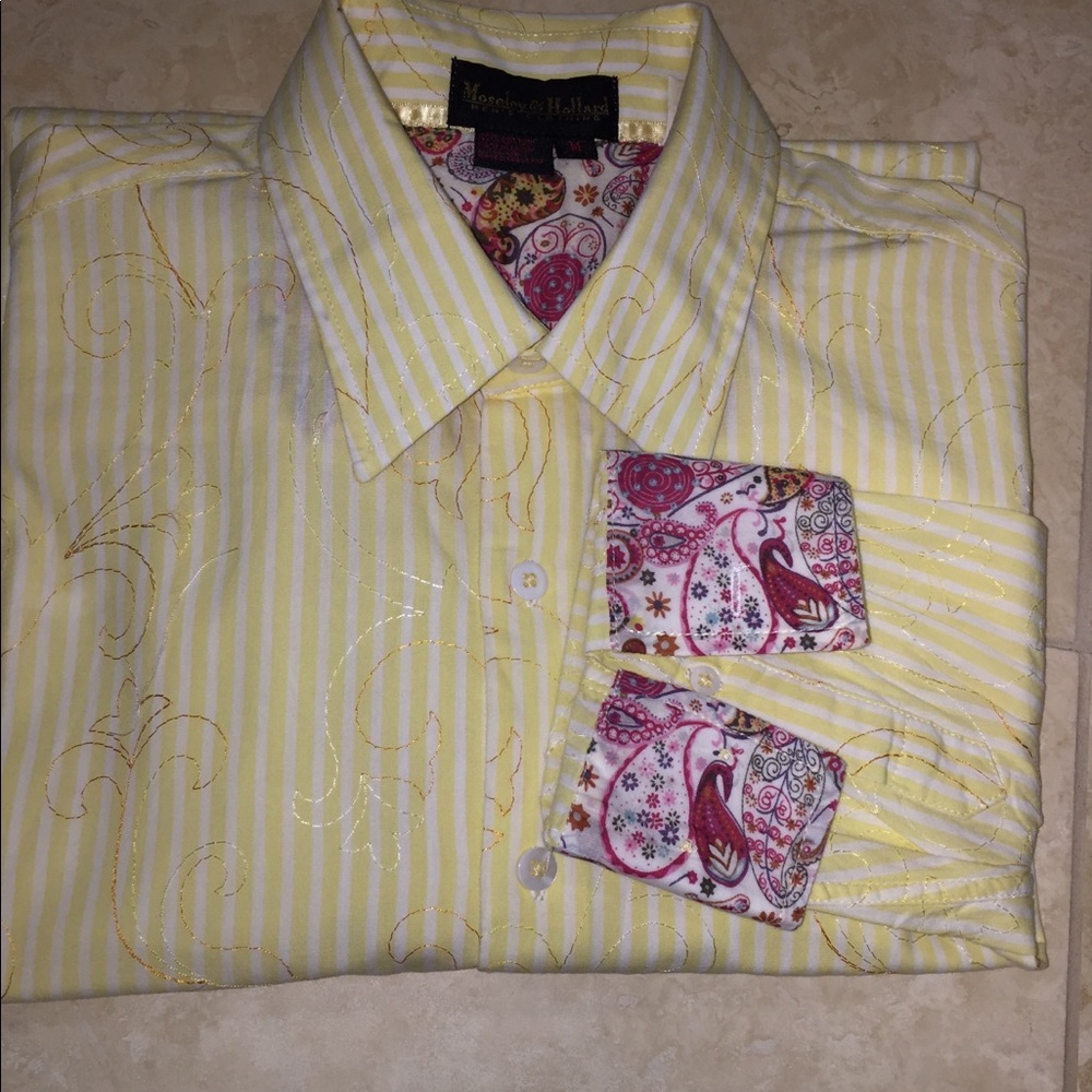 Yellow with orange stitching size m slim cut